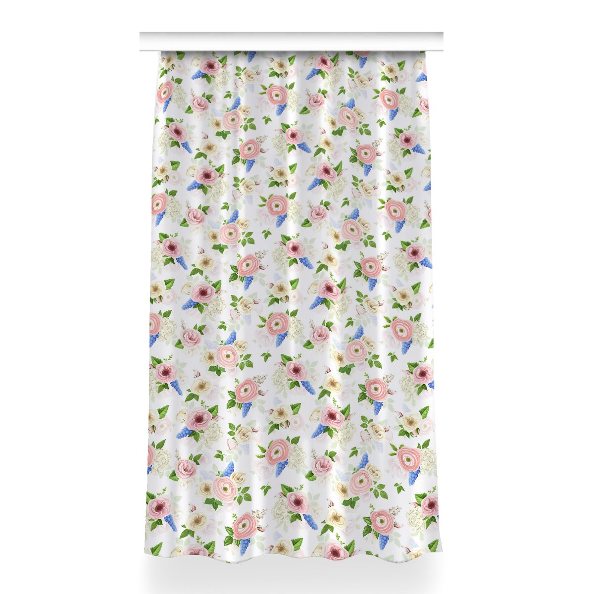 Klasyczna zasłona kolory 150x260 Rysowane kwiaty, Fabricsy