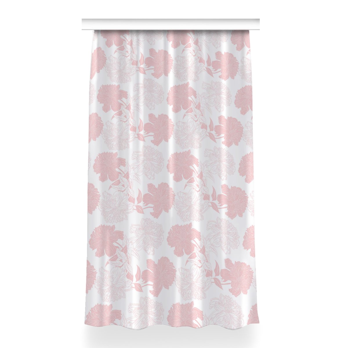 Zasłona z nadrukiem gotowa 150x260 Różowe kwiaty, Fabricsy