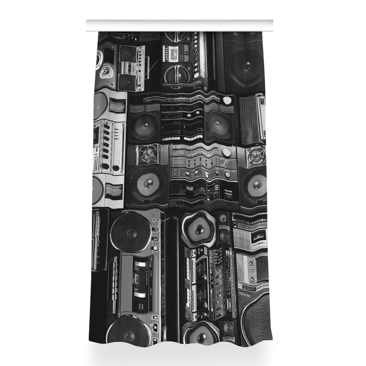 Gotowa zasłona na taśmę 150x260 Old school boombox, Fabricsy