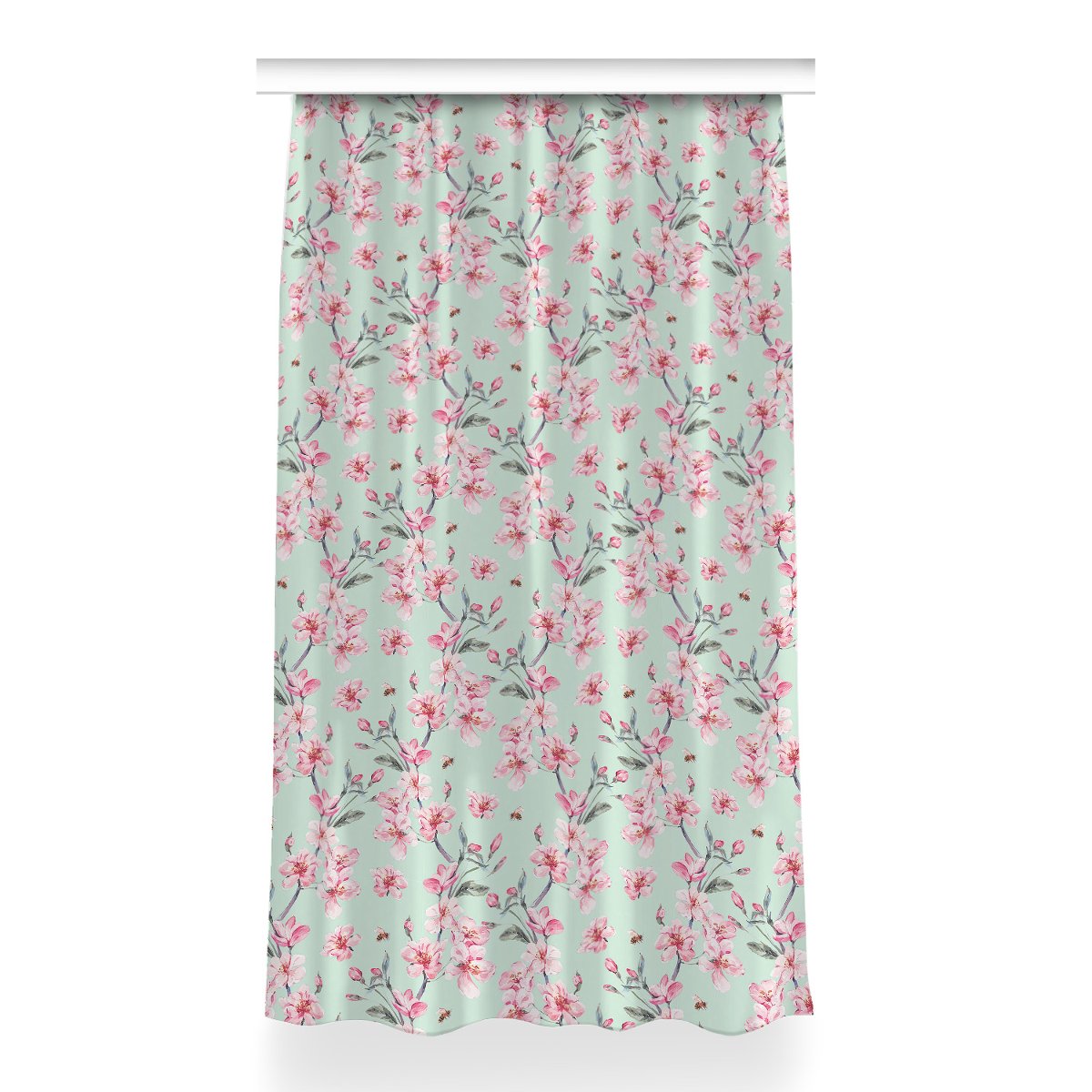 Klasyczna zasłona z nadrukiem 150x260 Kwiaty wiśni, Fabricsy