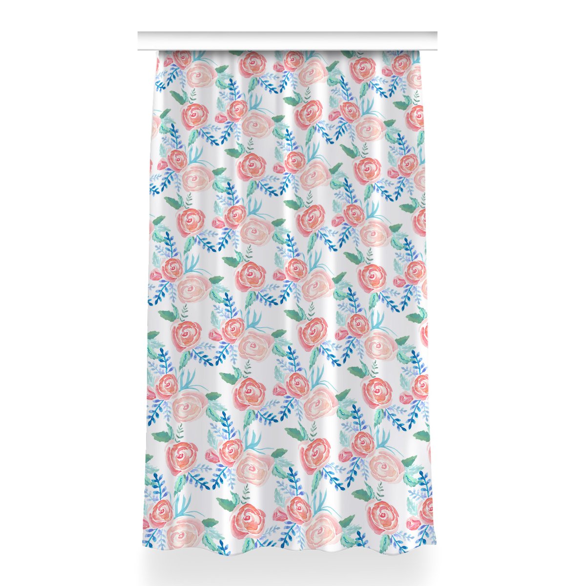 Gotowa zasłona na taśmę dekor 150x260 Jasne kwiaty, Fabricsy