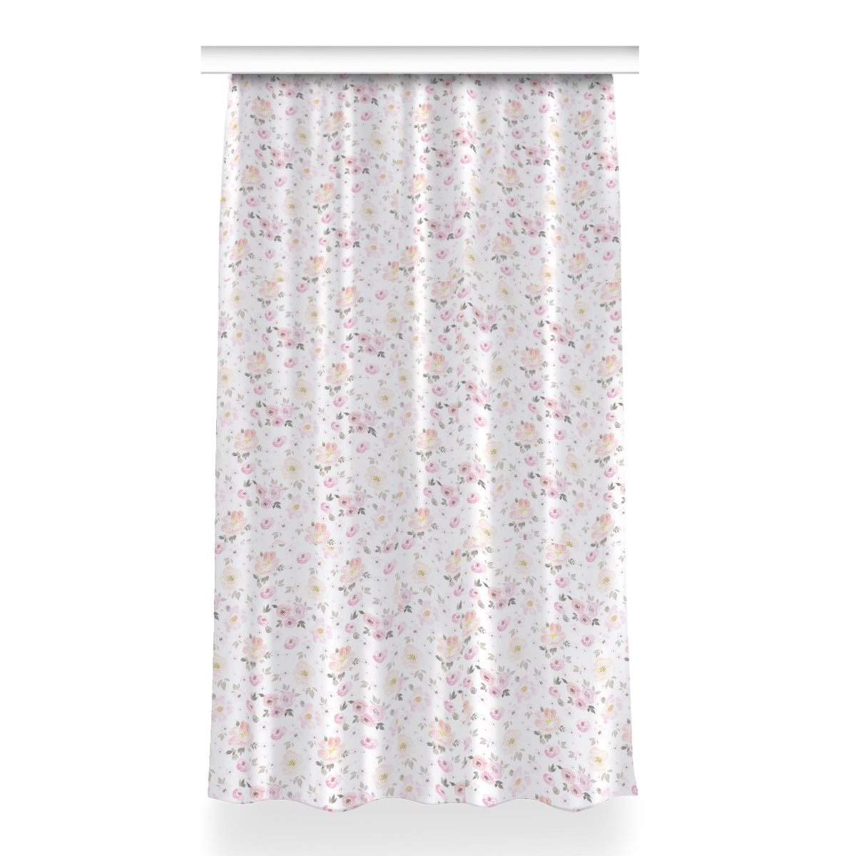 Klasyczna zasłona kolory 150x260 Akwarelowe kwiaty, Fabricsy