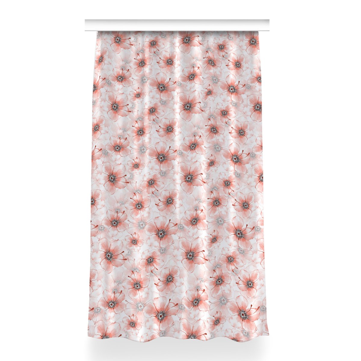 Gotowa zasłona wzór 150x260 cm Pomarańczowe kwiaty, Fabricsy
