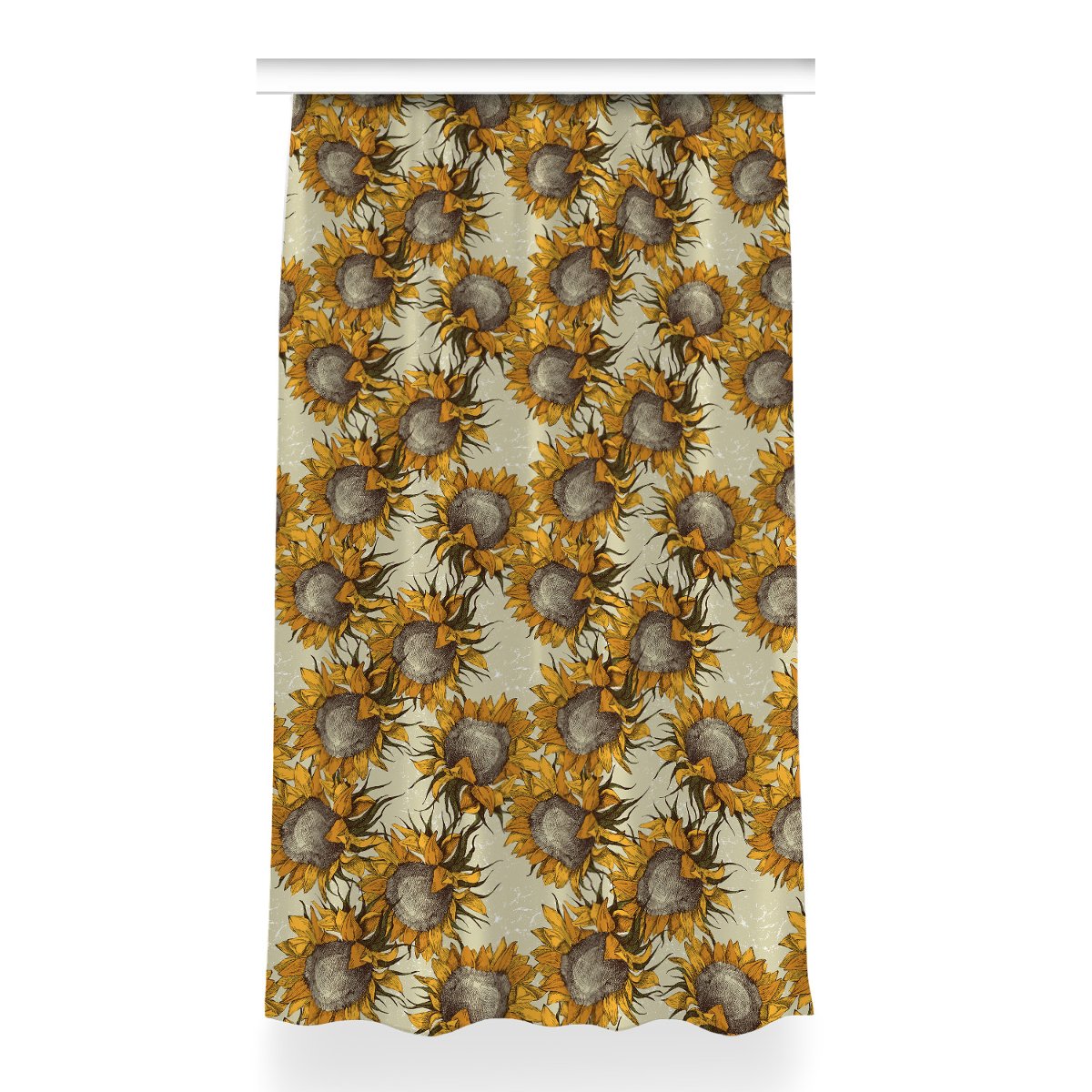 Gotowa zasłona z grafiką 150x260 Retro Słoneczniki, Fabricsy
