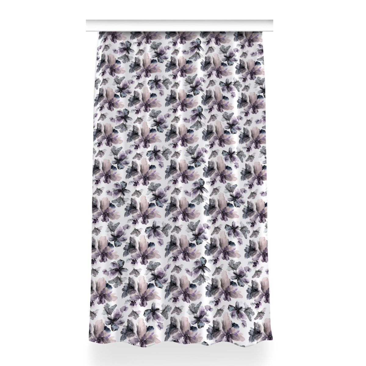 Kolorowa zasłona z nadrukiem 150x260 Ciemne kwiaty, Fabricsy