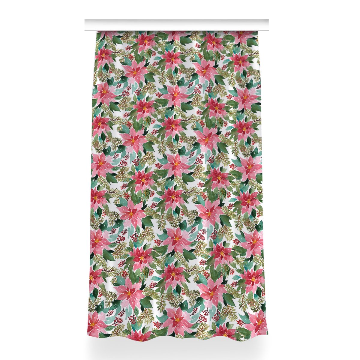 Gotowa zasłona na taśmę 150x260 Czerwone gwiazdy, Fabricsy