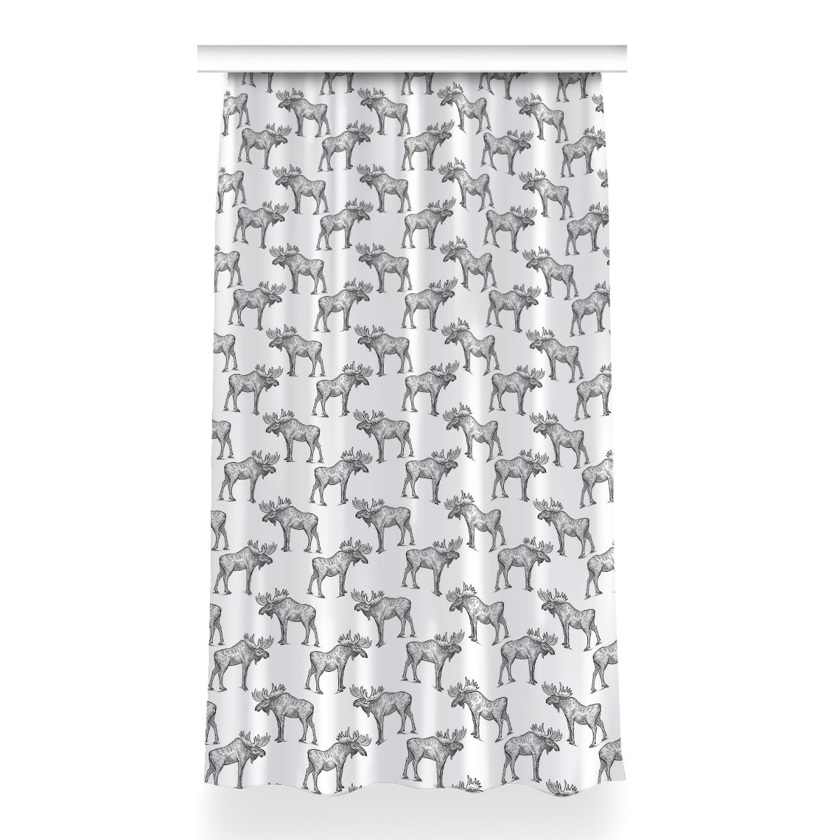 Gotowa zasłona dekor 150x260 Łosie na zielonym tle, Fabricsy