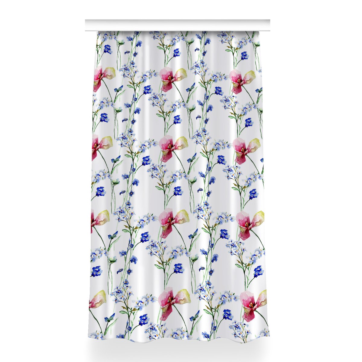 Gotowa zasłona z nadrukiem 150x260 Malowane kwiaty, Fabricsy