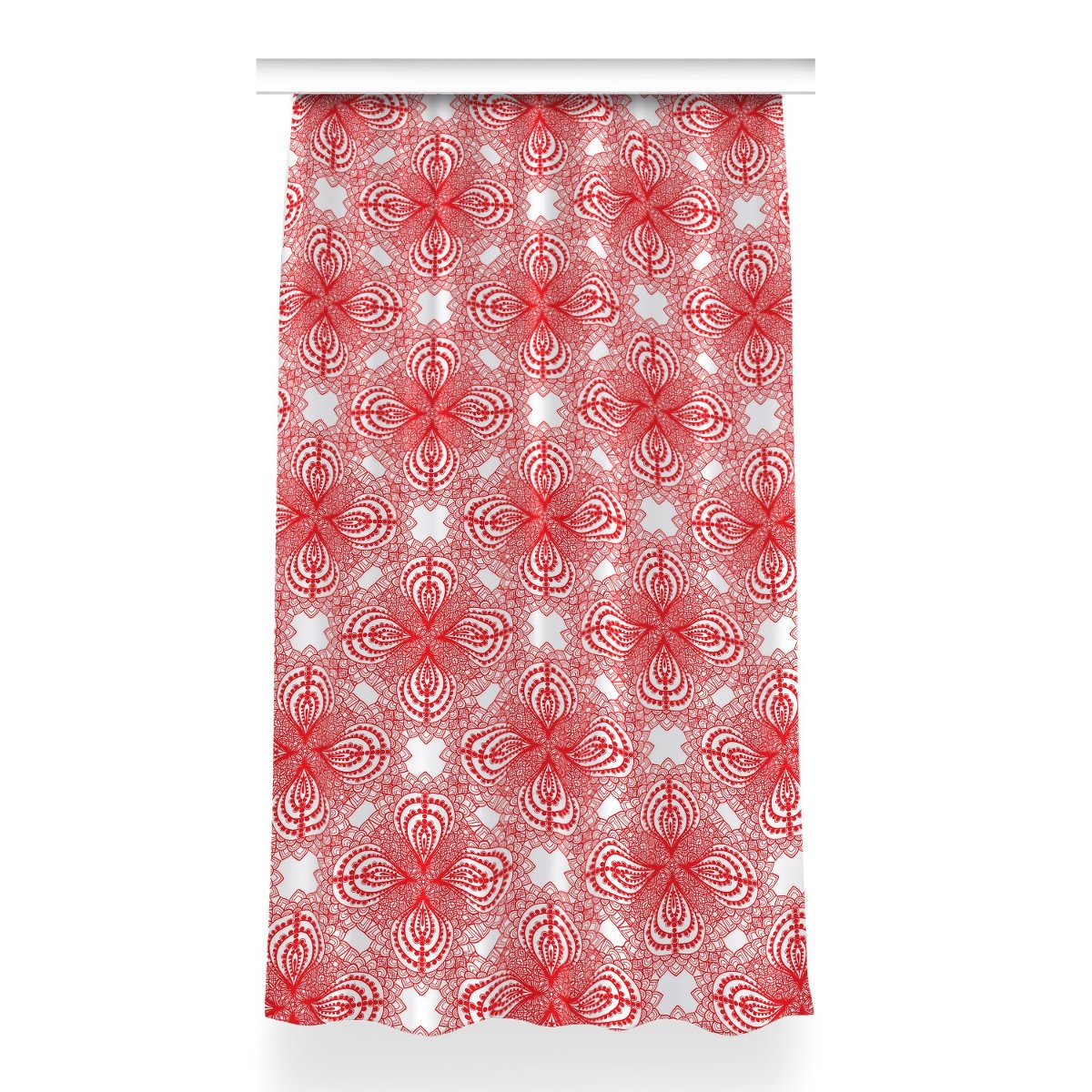 Gotowa zasłona do pokoju 150x260 Czerwona koronka, Fabricsy