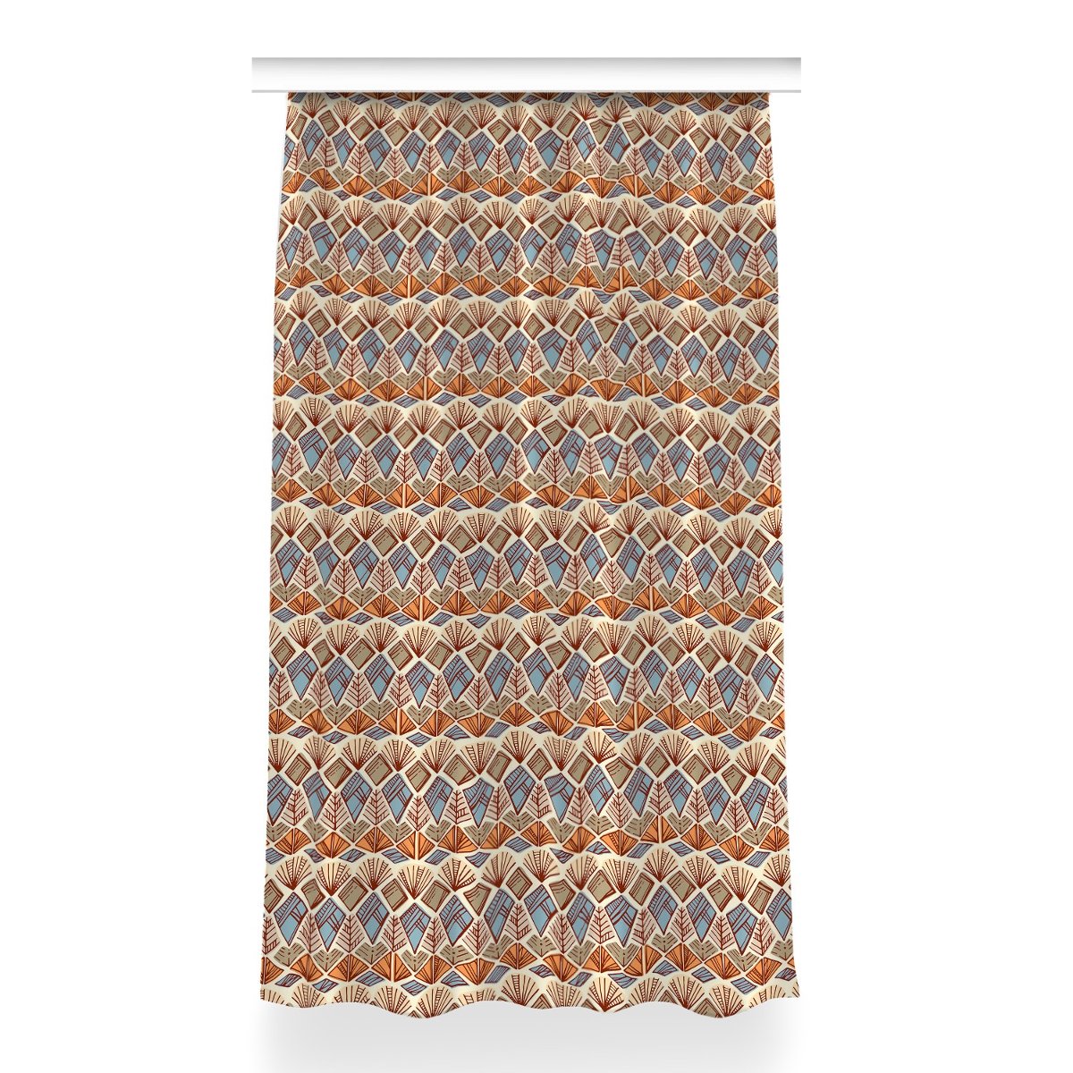 Gotowa zasłona dekor 150x260 Etniczny brązowy wzór, Fabricsy