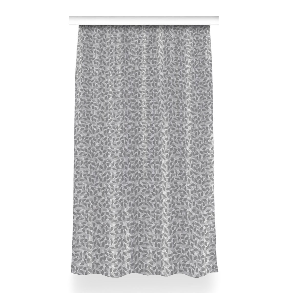 Klasyczna zasłona z nadrukiem 150x260 Szare liście, Fabricsy