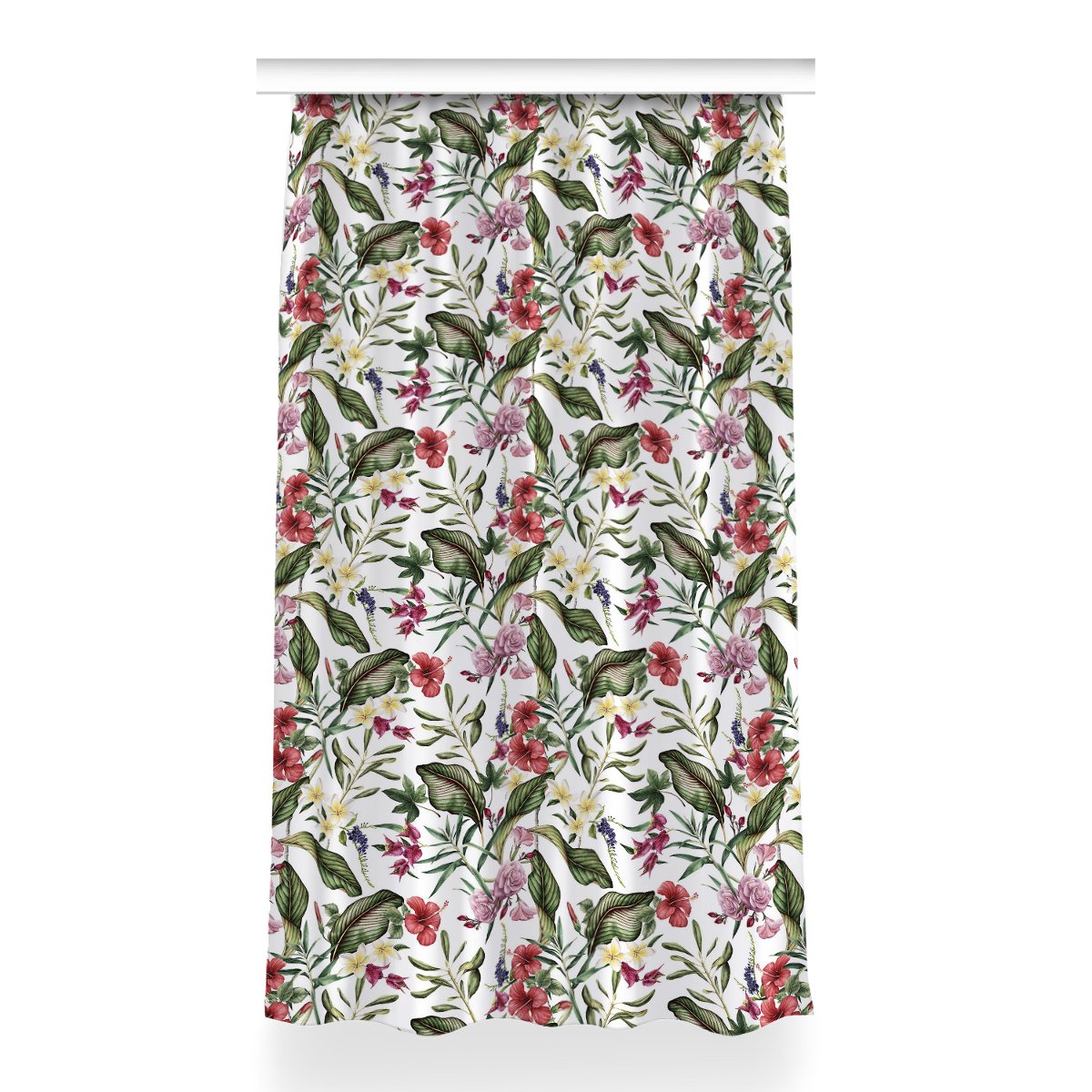 Klasyczna zasłona kolory 150x260 Tropikalne kwiaty, Fabricsy