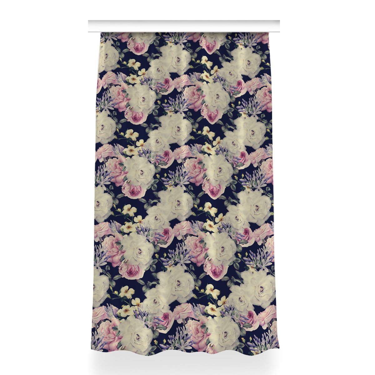 Gotowa zasłona na żabki 150x260 Białe róże Vintage, Fabricsy