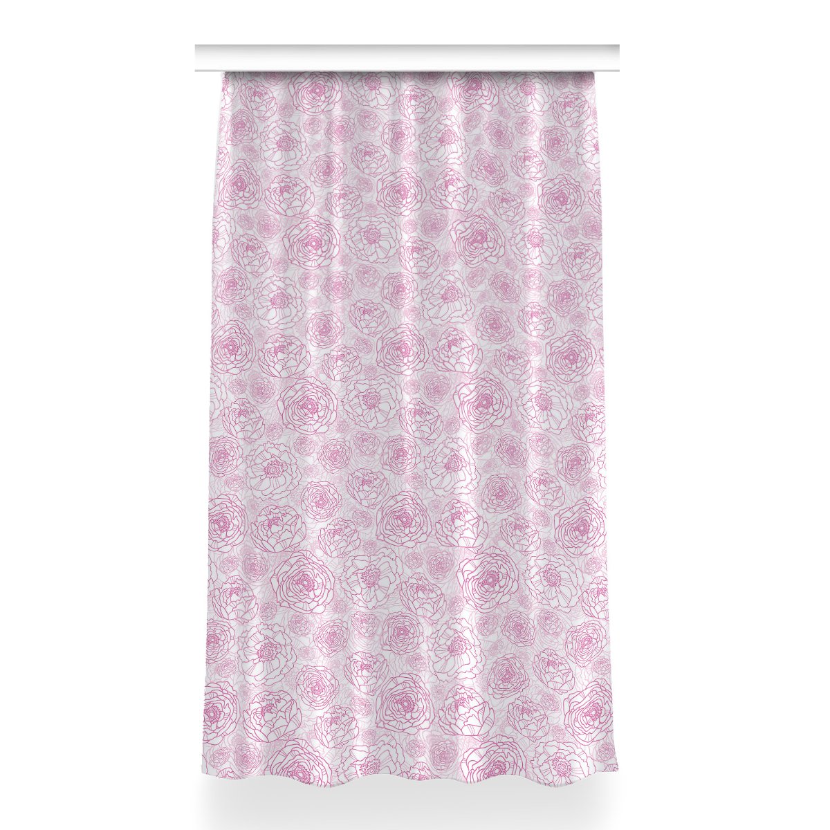 Gotowa zasłona z nadrukiem 150x260 Różowe kwiaty, Fabricsy