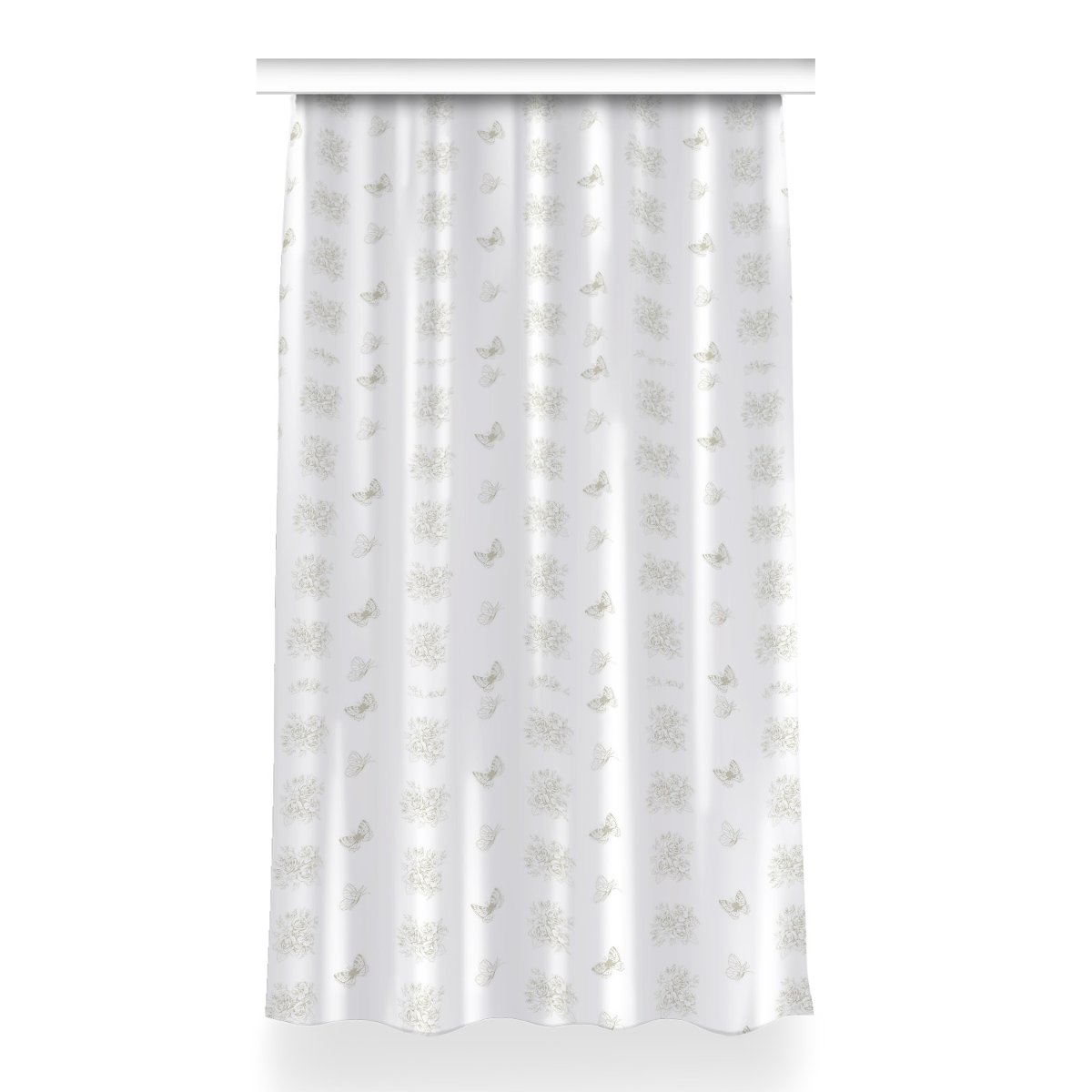 Gotowa zasłona z nadrukiem 150x260 Motyle i kwiaty, Fabricsy