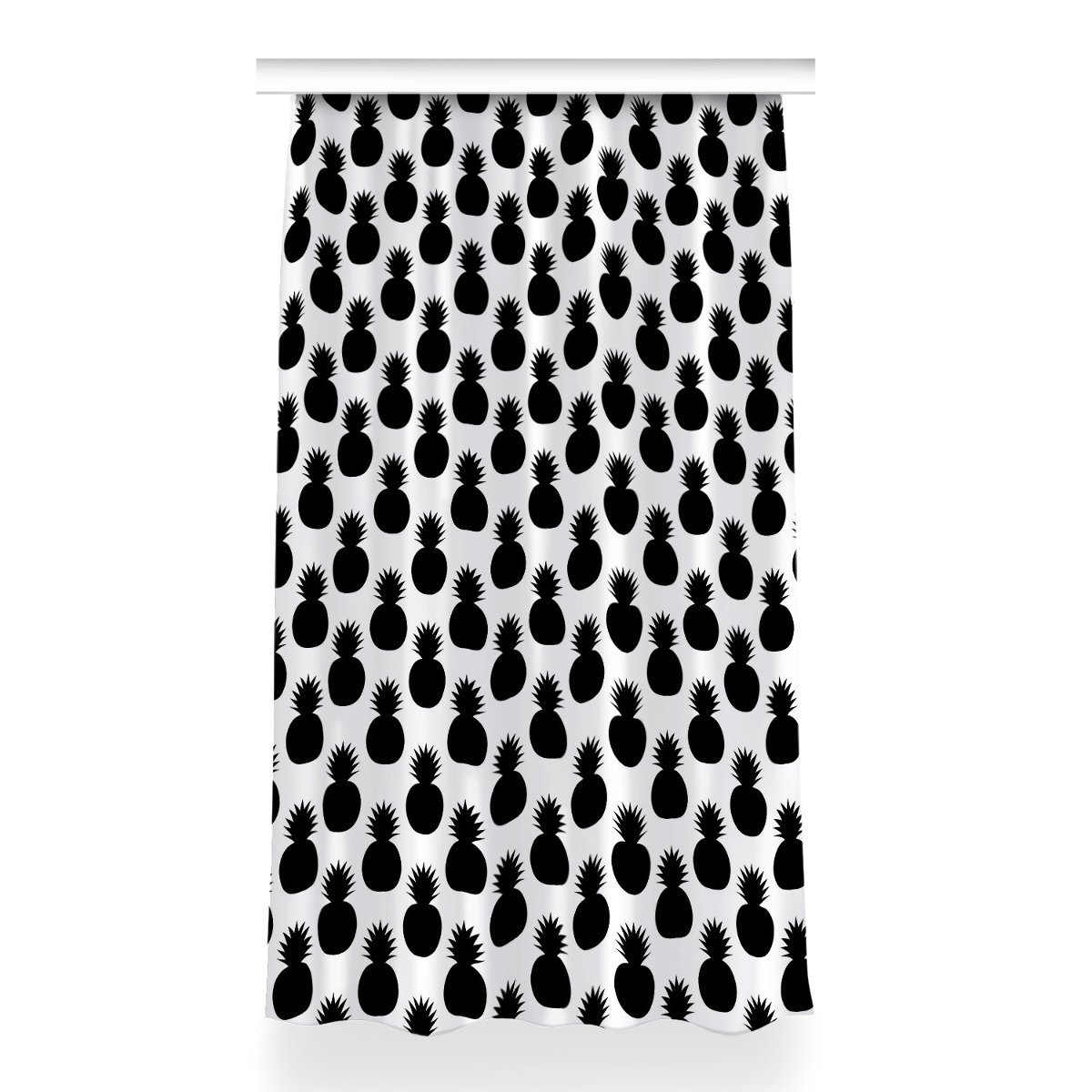 Zasłona z grafiką kolory 150x260 cm Czarne ananasy, Fabricsy