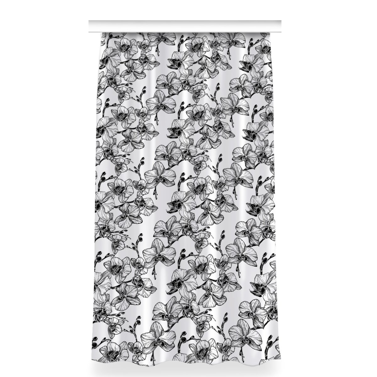 Gotowa zasłona na taśmę wzór 150x280 cm Storczyki, Fabricsy