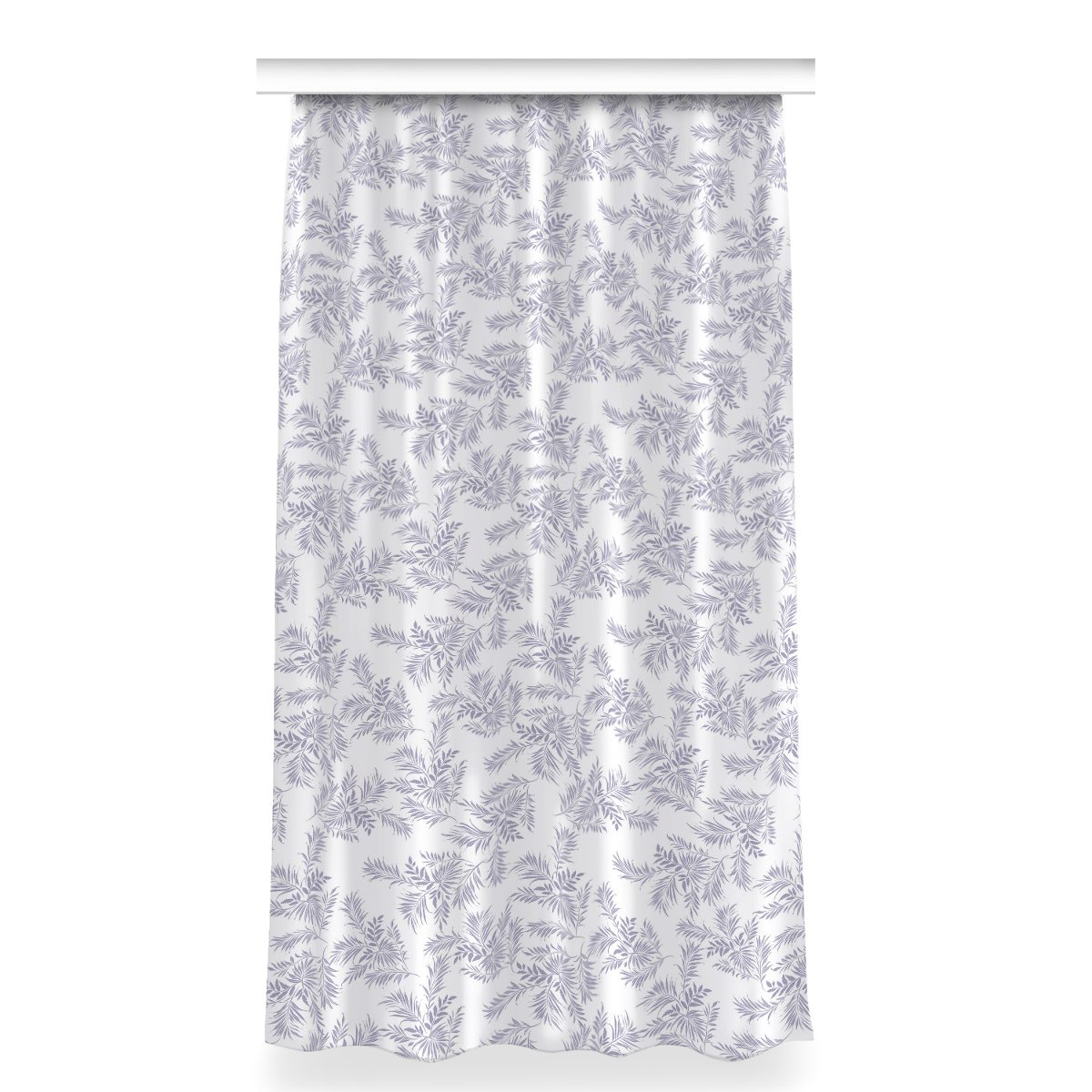 Gotowa zasłona z grafiką wzór 150x280 Szare liście, Fabricsy