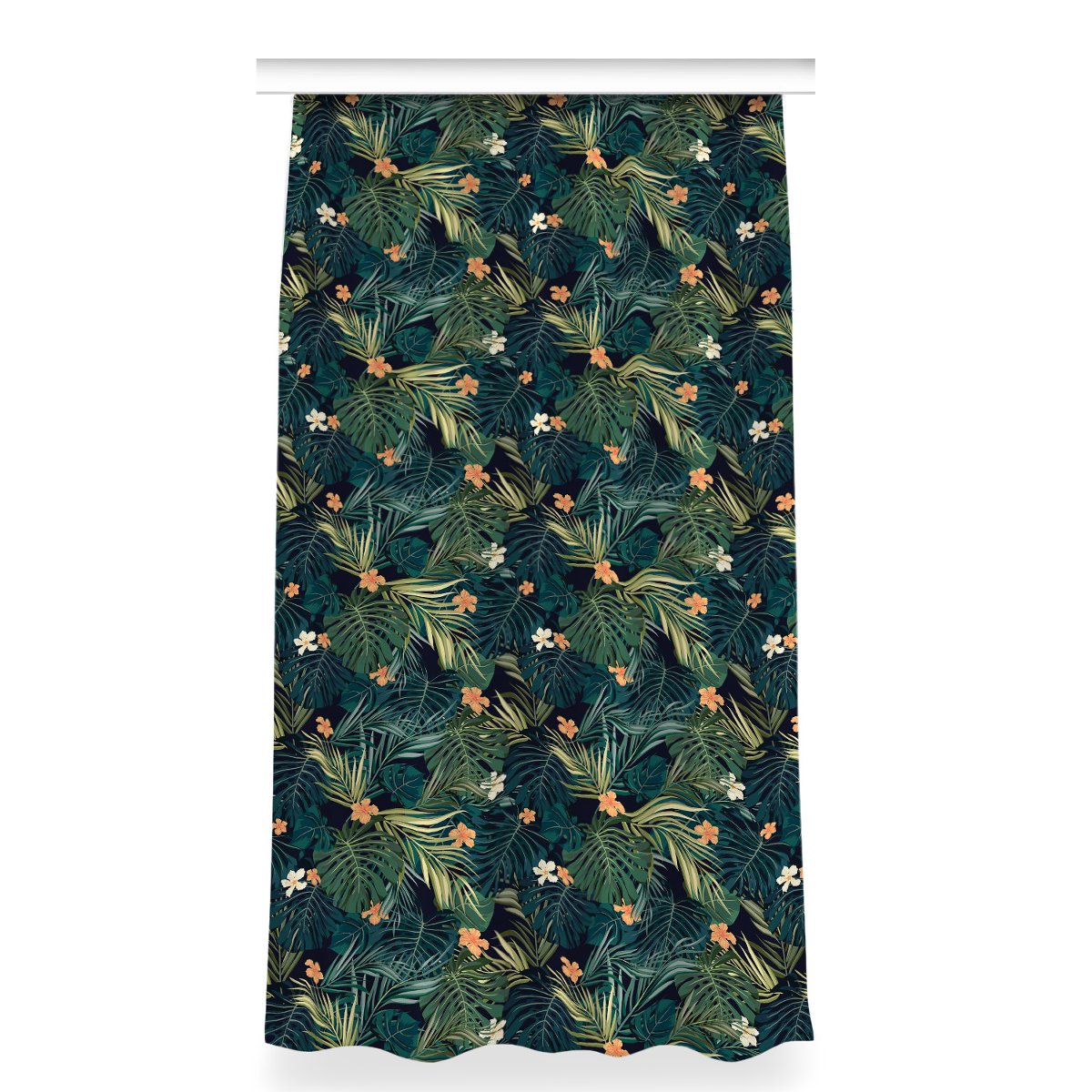 Gotowa zasłona z nadrukiem 150x280 Kwiaty i liście, Fabricsy