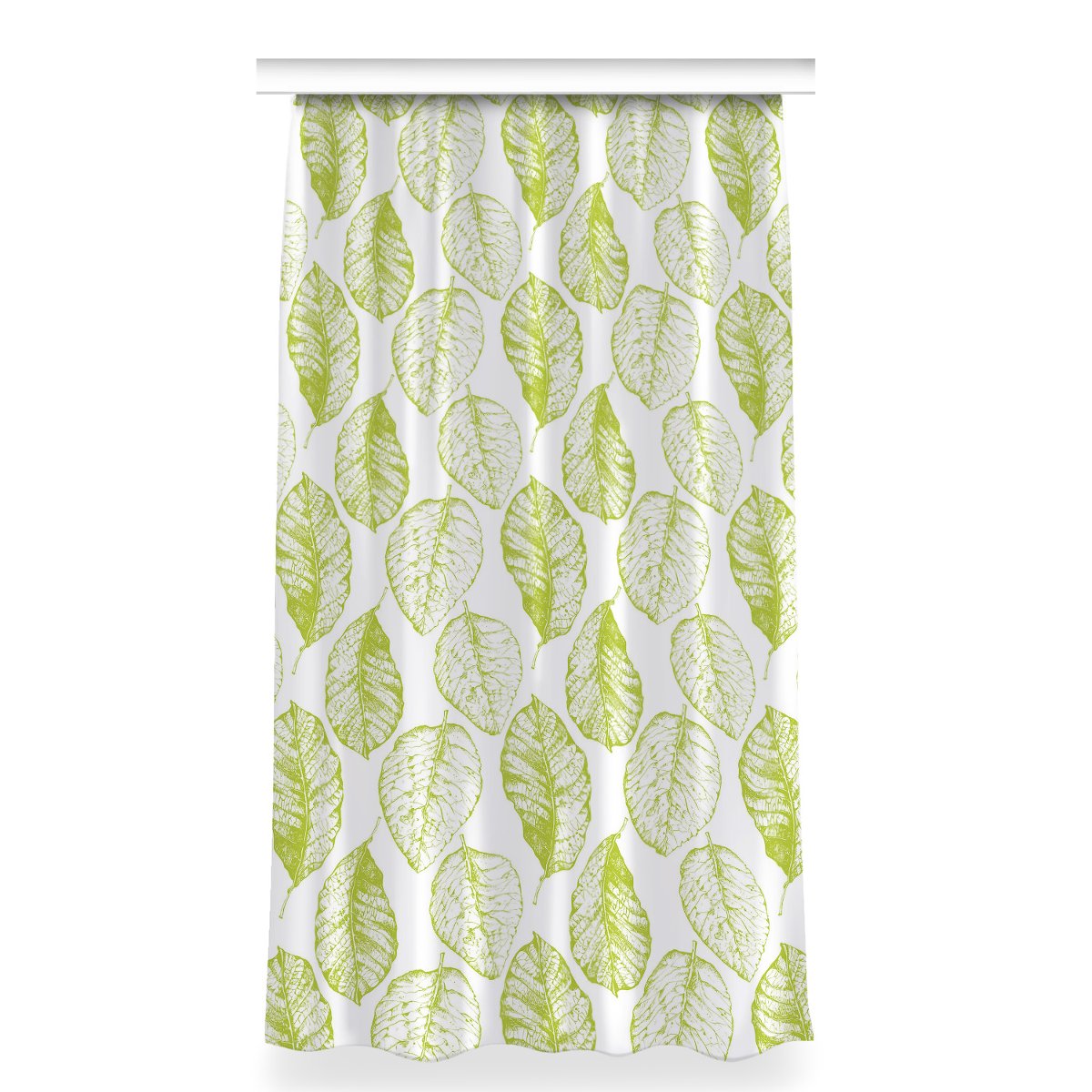 Zasłona klasyczna z grafiką 150x280 Zielone liście, Fabricsy