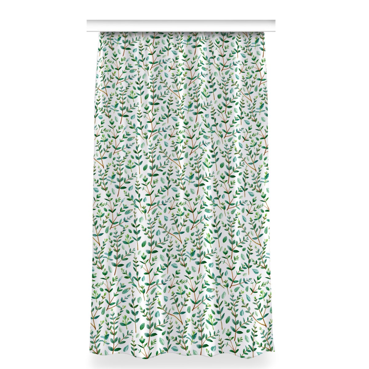 Gotowa zasłona z nadrukiem 150x280 Zielone gałązki, Fabricsy