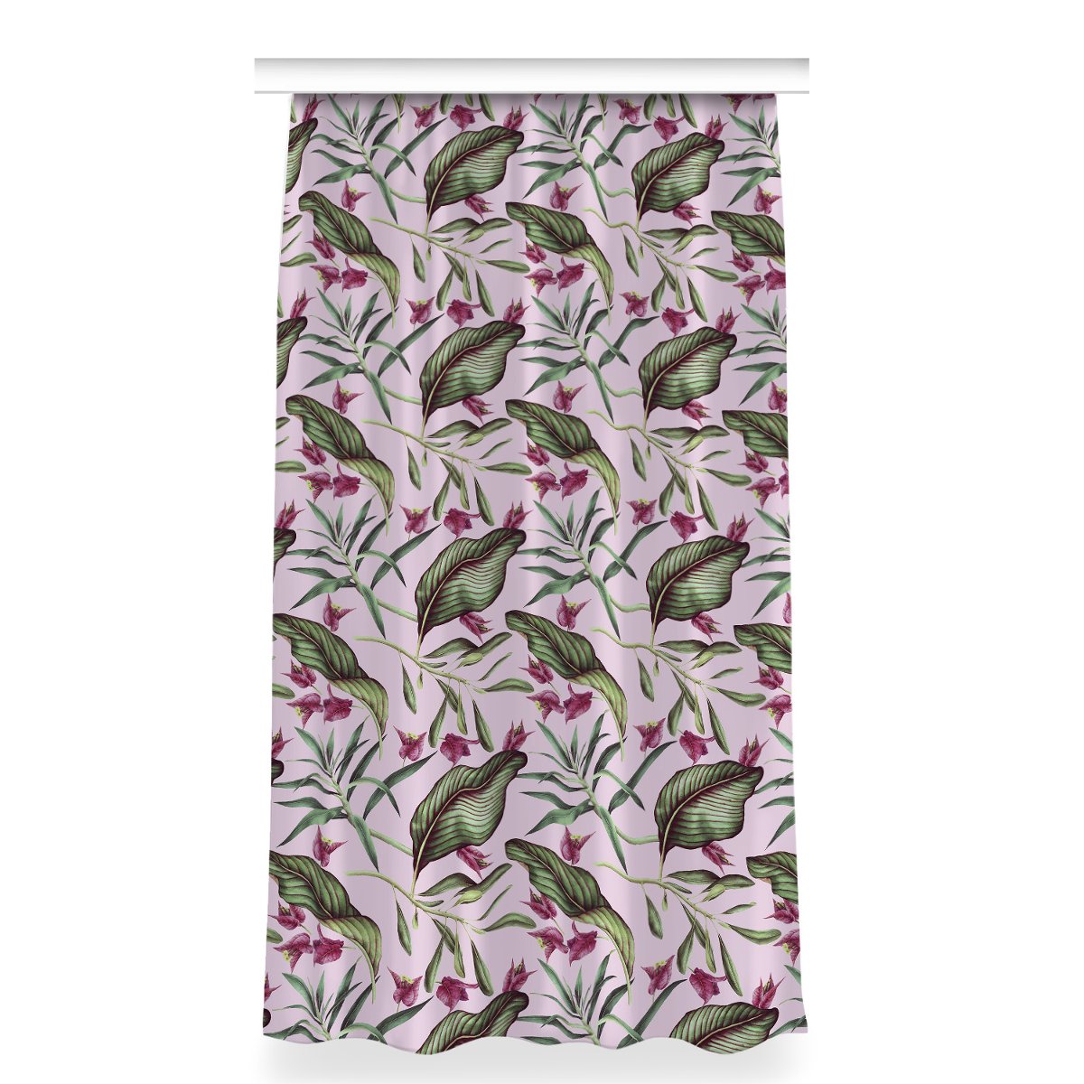 Zasłona z grafiką kolory 150x280 cm Różowe kwiaty, Fabricsy