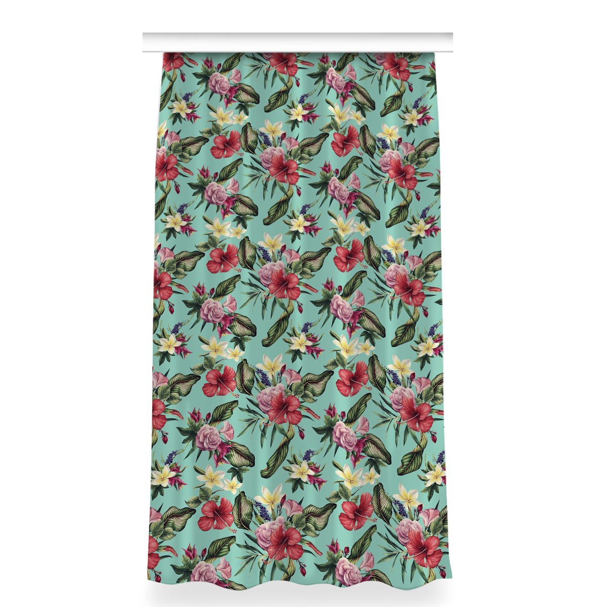 Zasłona z nadrukiem gotowa 150x280 Liście i kwiaty, Fabricsy