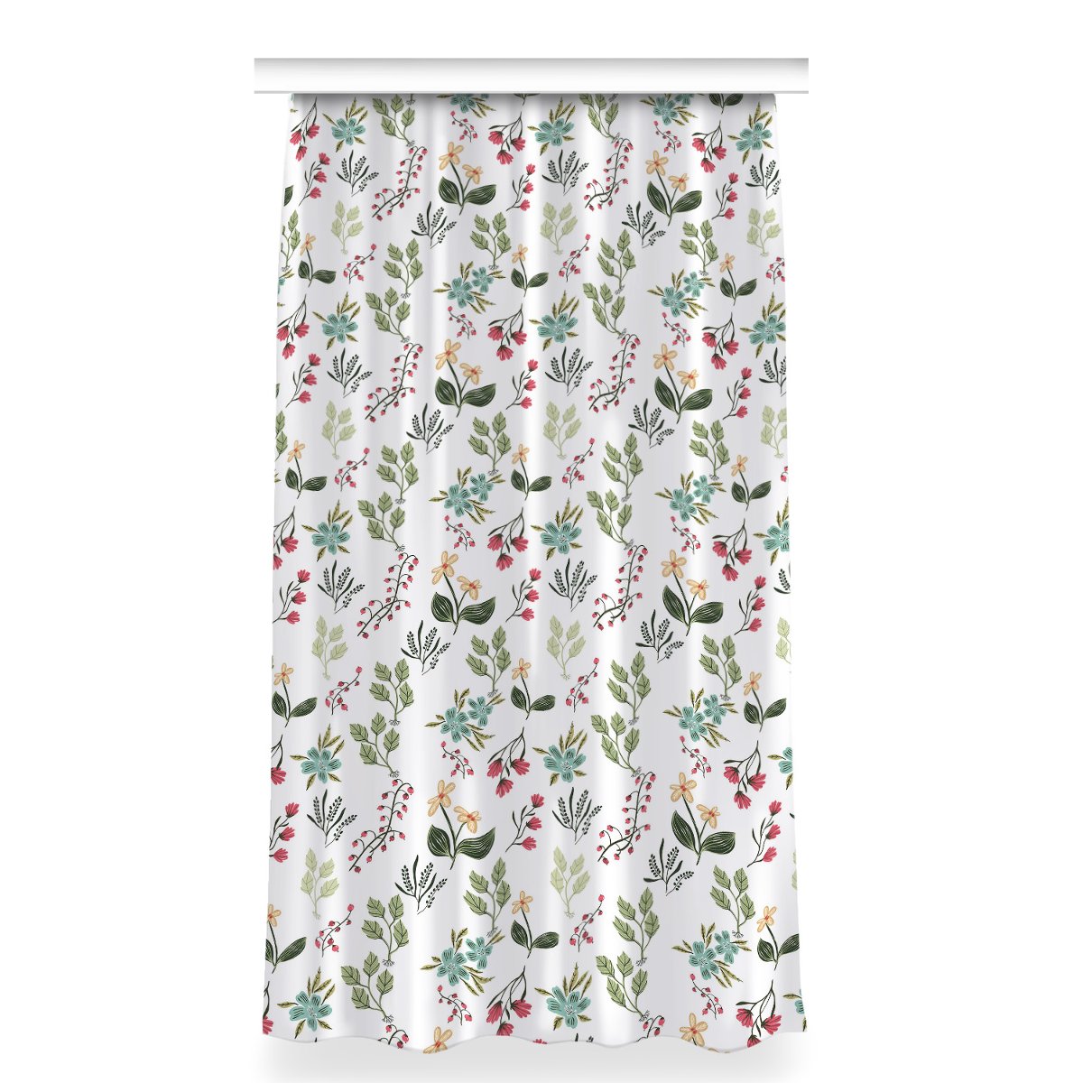 Klasyczna zasłona kolory 150x280 Jagody i Kwiaty, Fabricsy