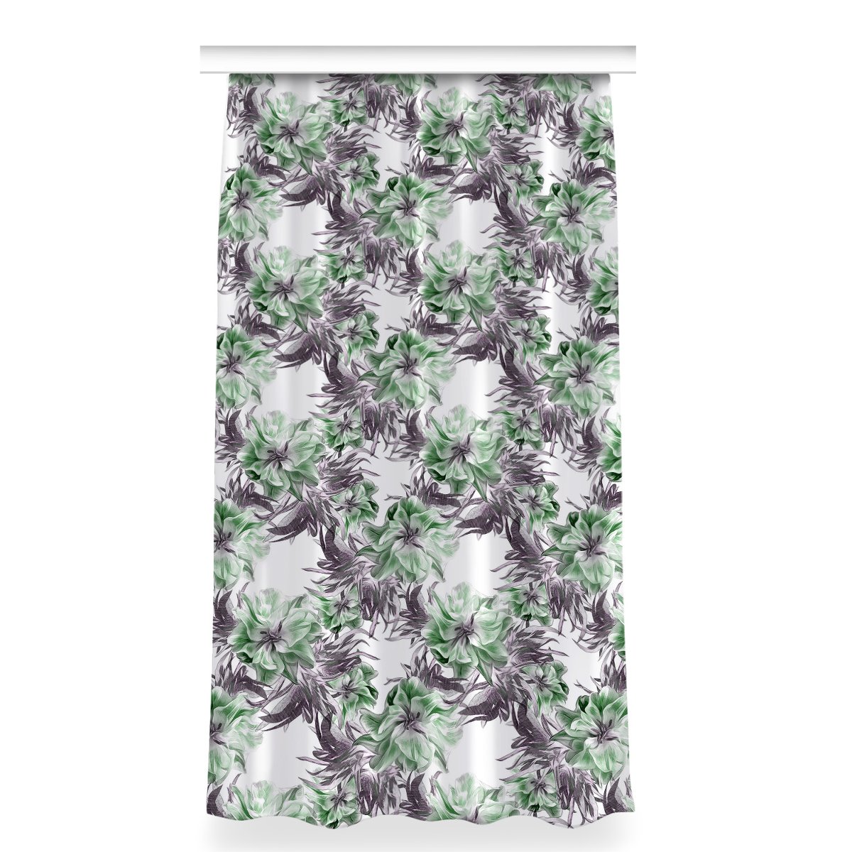 Gotowa zasłona z grafiką 150x280 Magiczne kwiaty, Fabricsy