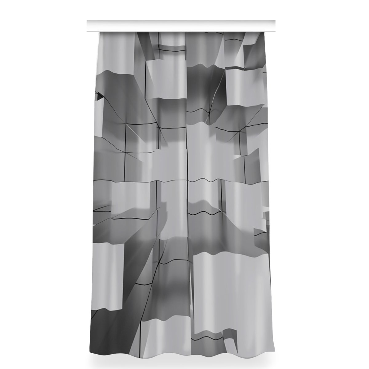 Klasyczna zasłona kolory wzór 150x280 Szare kafle, Fabricsy