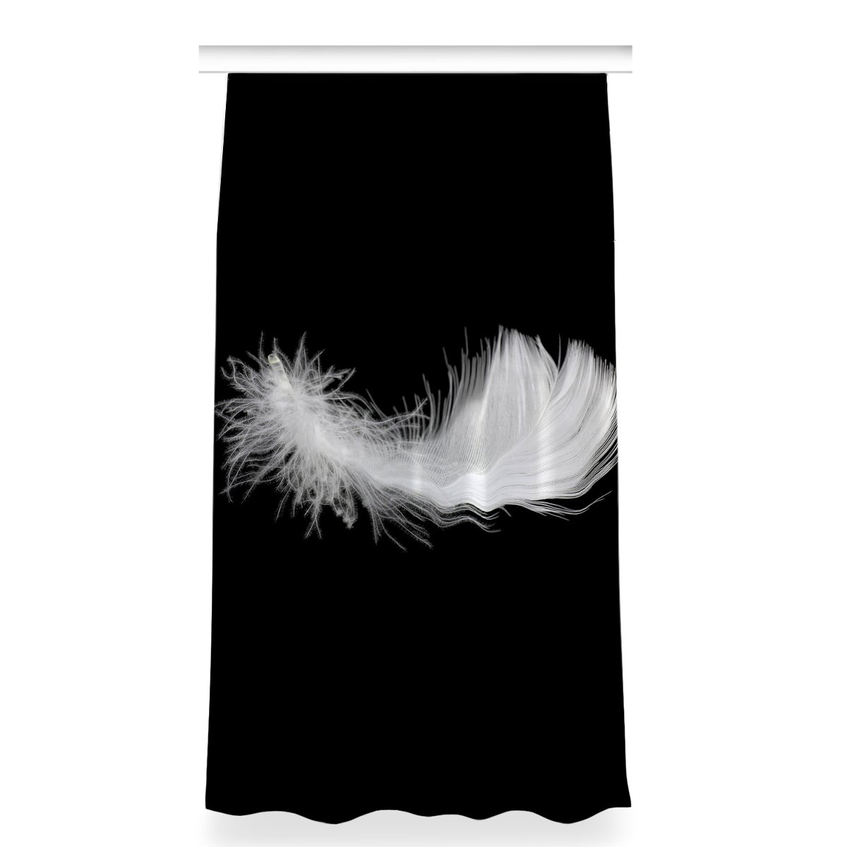 Klasyczna zasłona z nadrukiem 150x280 Białe pióro, Fabricsy