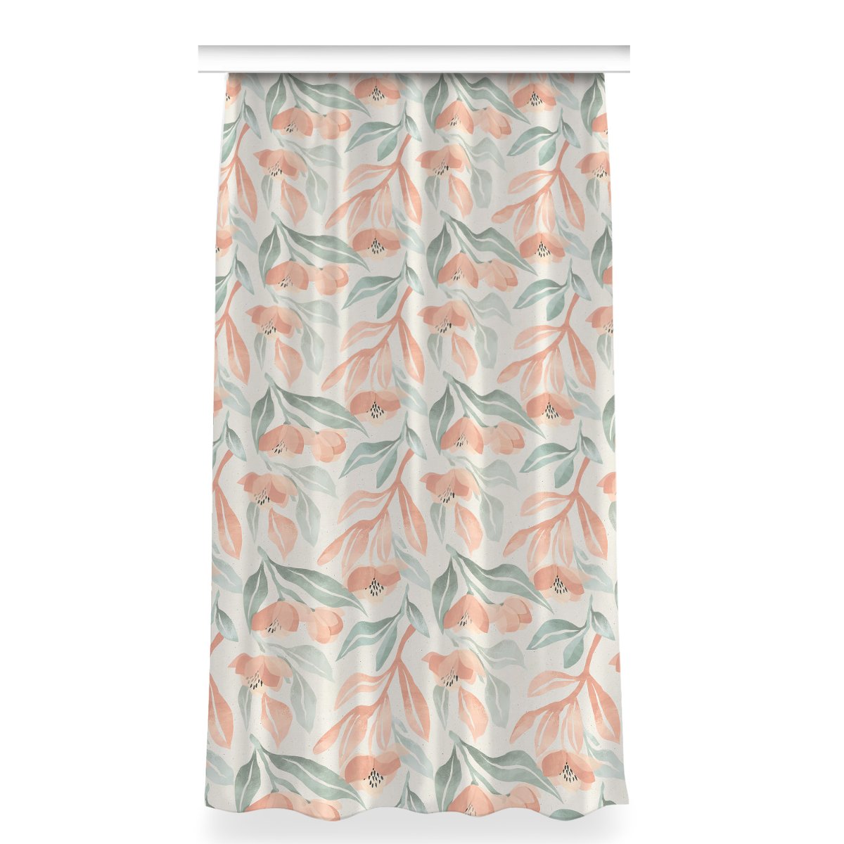 Gotowa zasłona na żabki do salonu 150x280 Liście, Fabricsy