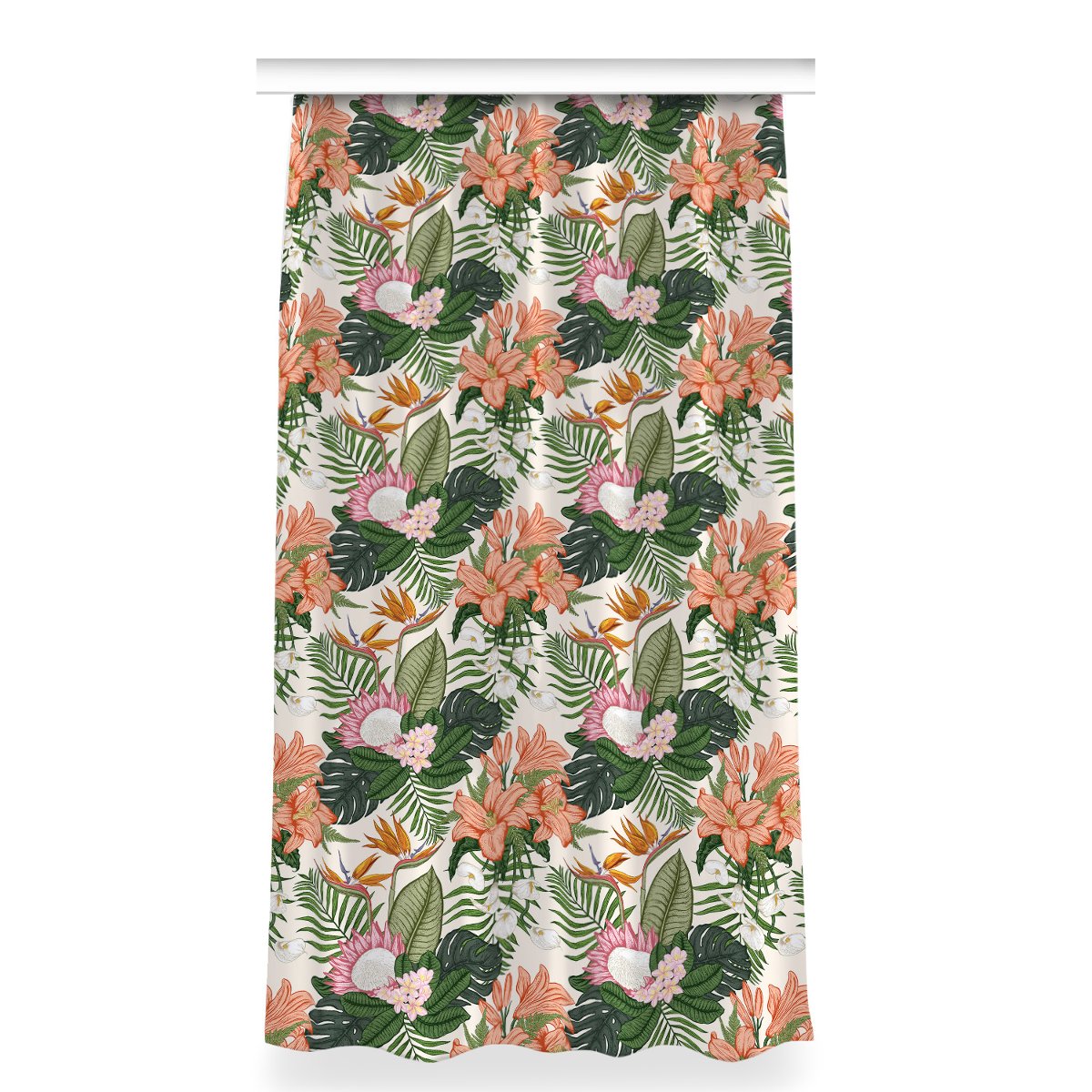 Kolorowa zasłona z nadrukiem 150x280 Kwiaty mural, Fabricsy