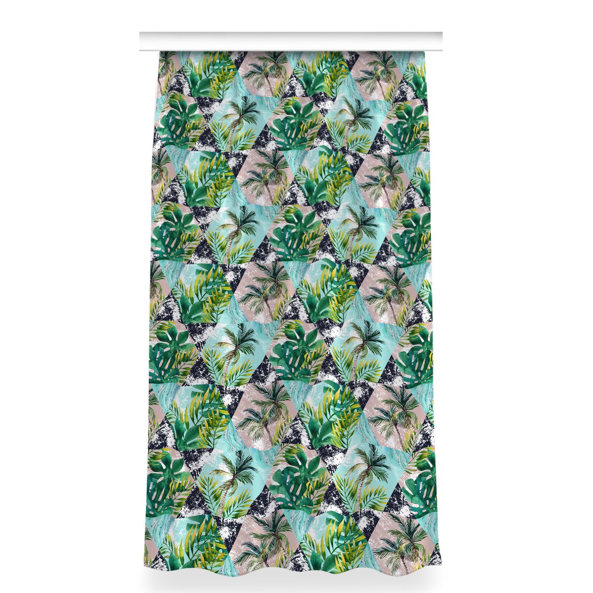 Gotowa zasłona na taśmę wzór 150x280 cm Palmy wzór, Fabricsy