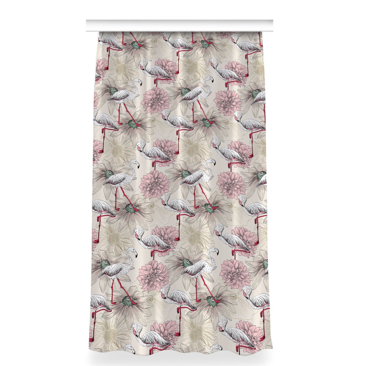 Gotowa zasłona do salonu 150x280 cm Różowy flaming, Fabricsy