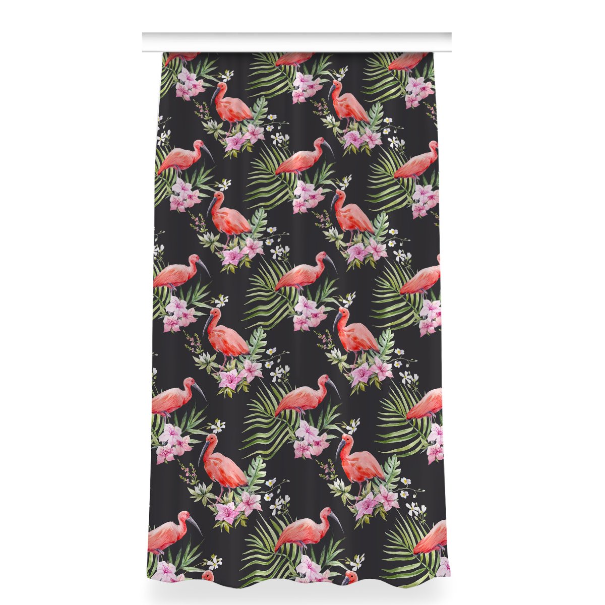 Gotowa zasłona z nadrukiem 150x280 Czarny flaming, Fabricsy