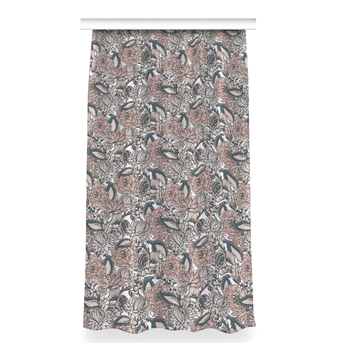 Gotowa zasłona z nadrukiem 150x280 Różowe kwiaty, Fabricsy