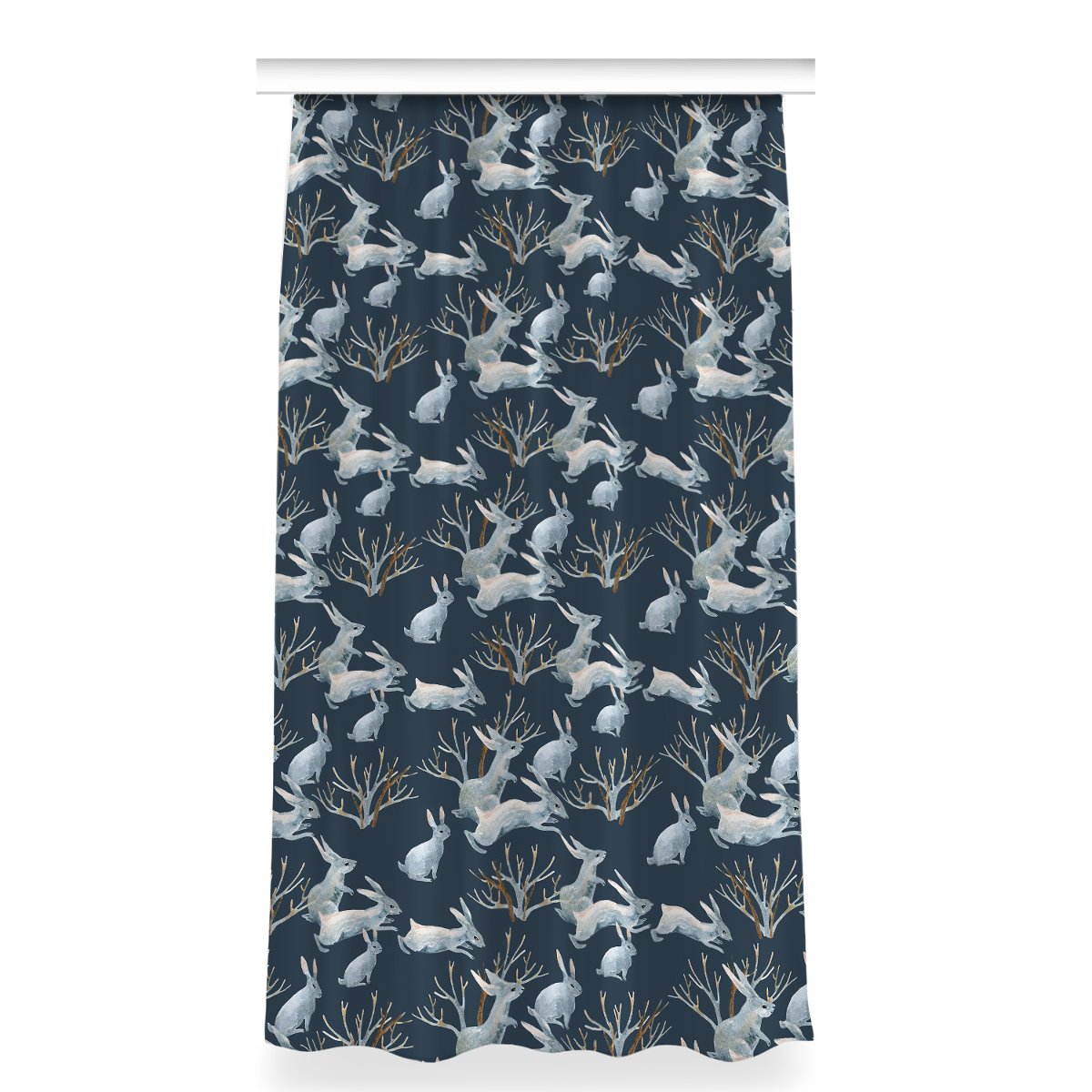 Klasyczna zasłona kolory 150x280 cm Białe Króliki, Fabricsy