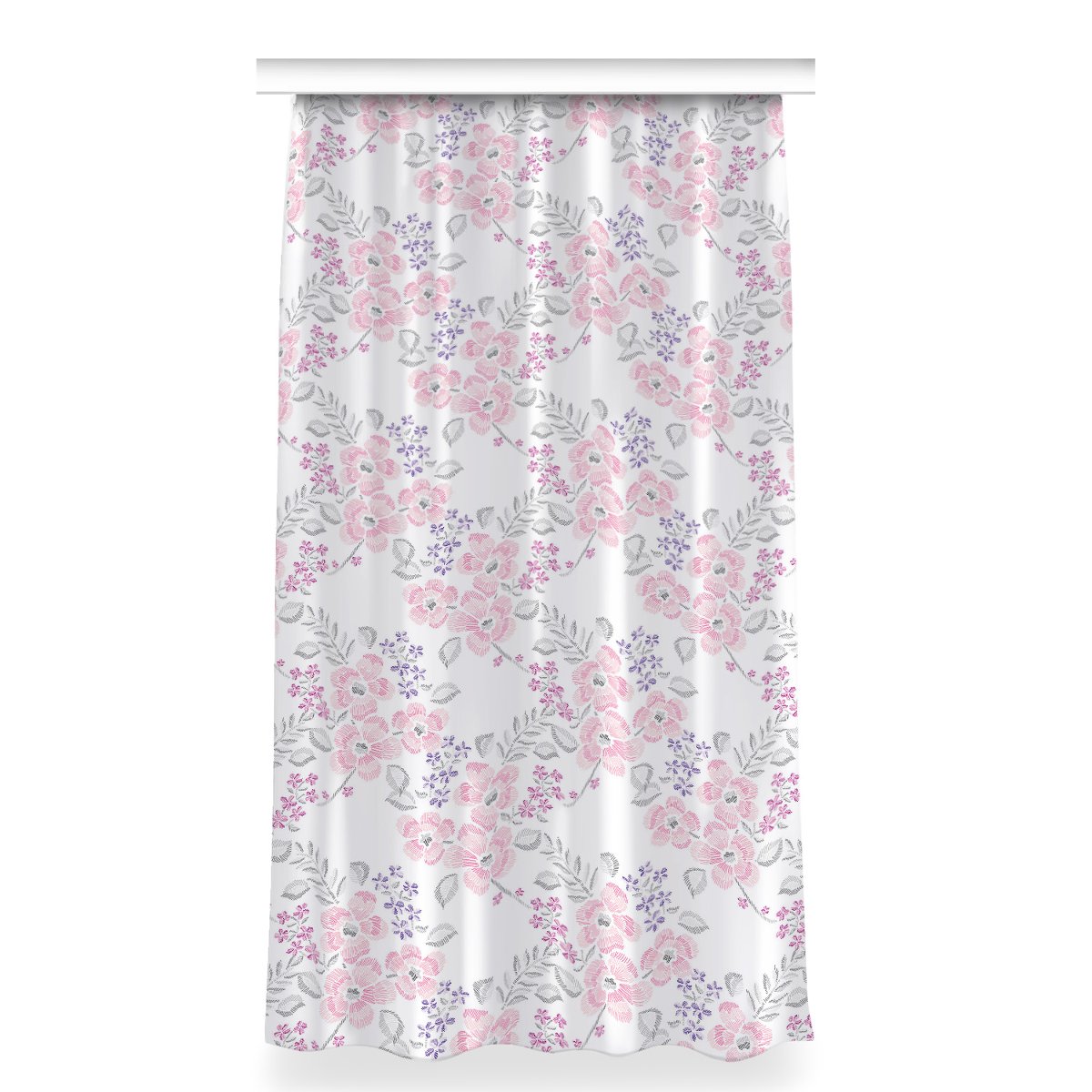 Zasłona klasyczna z grafiką 150x280 Kwiatowy wzór, Fabricsy