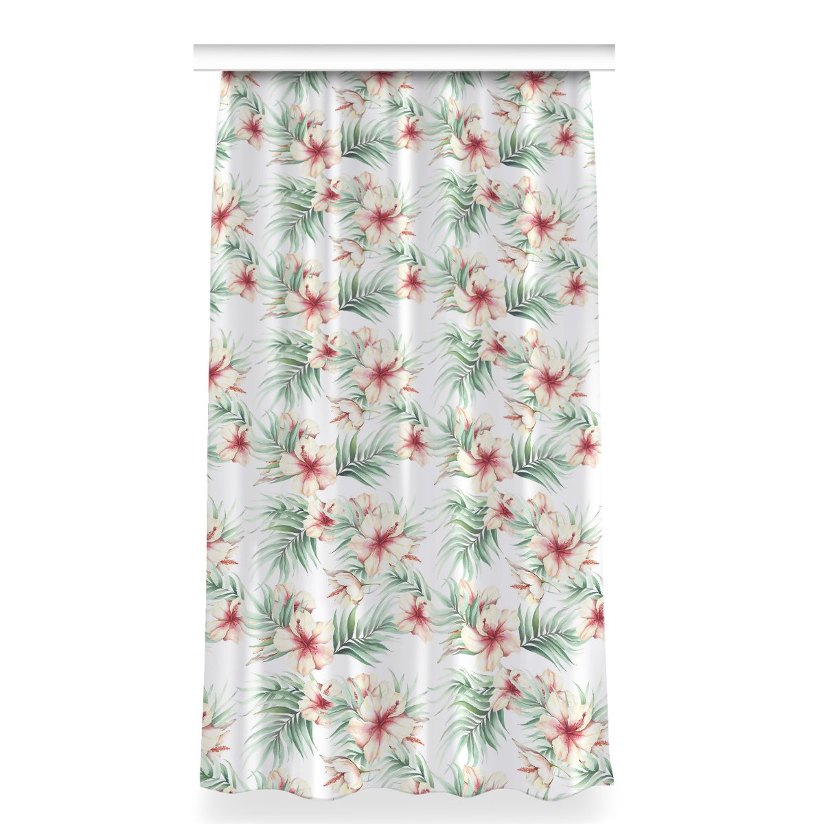 Gotowa zasłona na taśmę 150x280 Hawajskie kwiaty, Fabricsy
