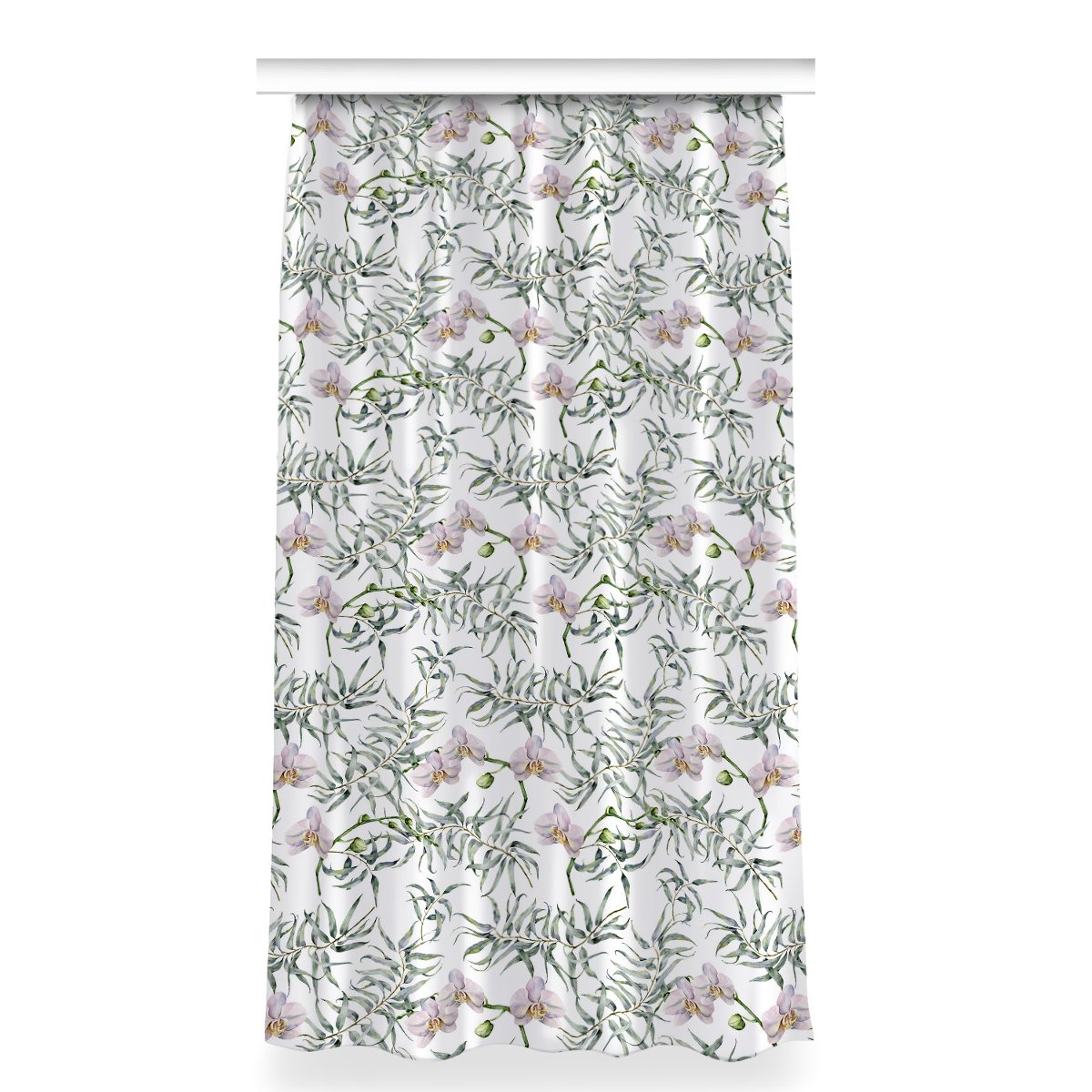 Gotowa zasłona z grafiką 150x280 Różowe orchidee, Fabricsy