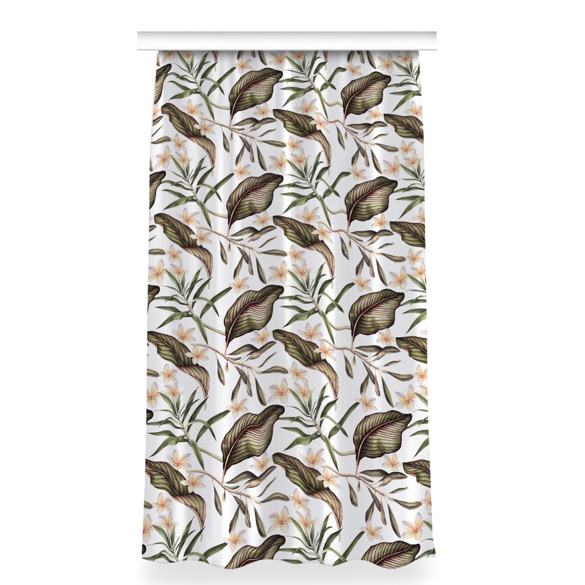 Gotowa zasłona z nadrukiem 150x280 Liście i kwiaty, Fabricsy