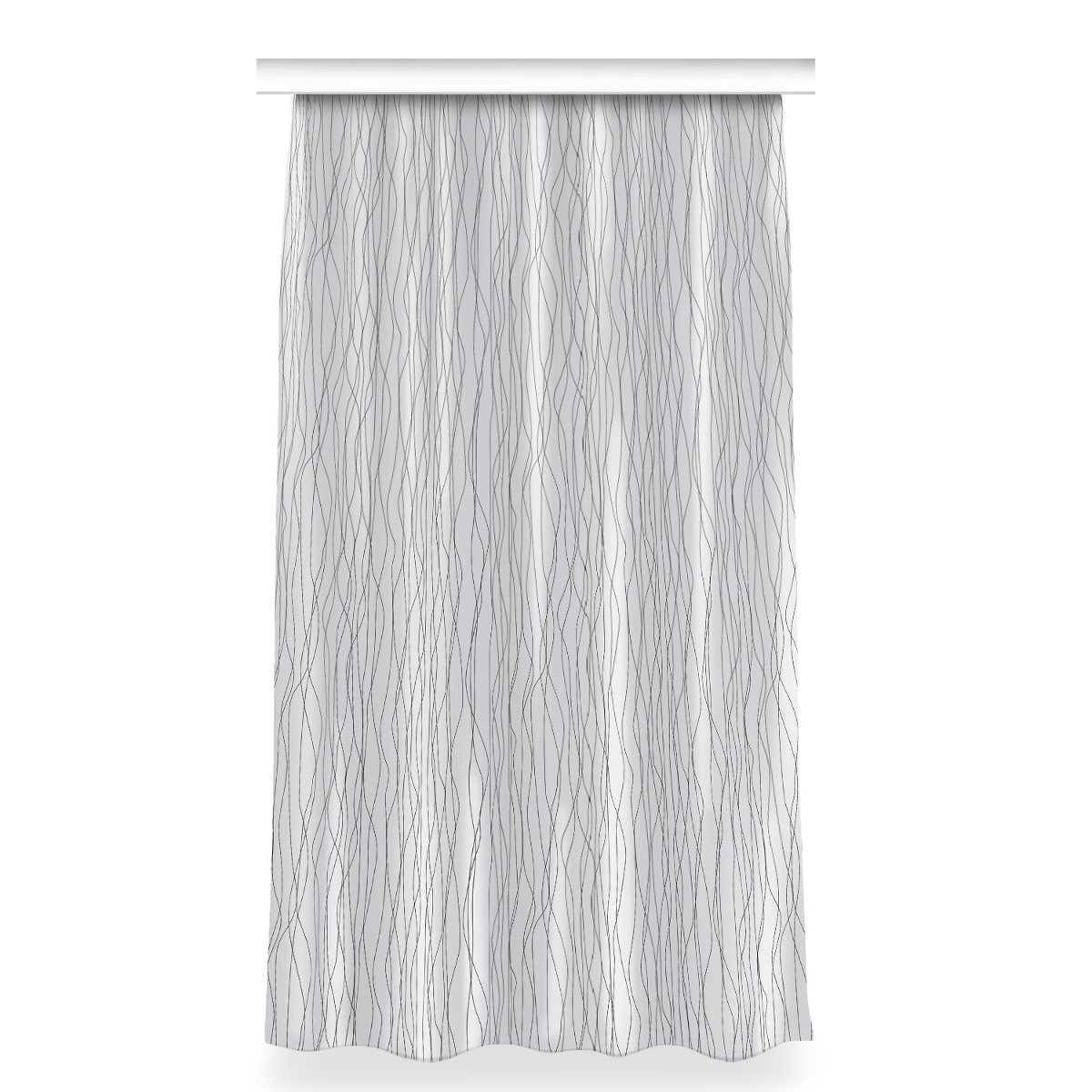 Gotowa zasłona do salonu 150x280 Czarne trójkąty, Fabricsy