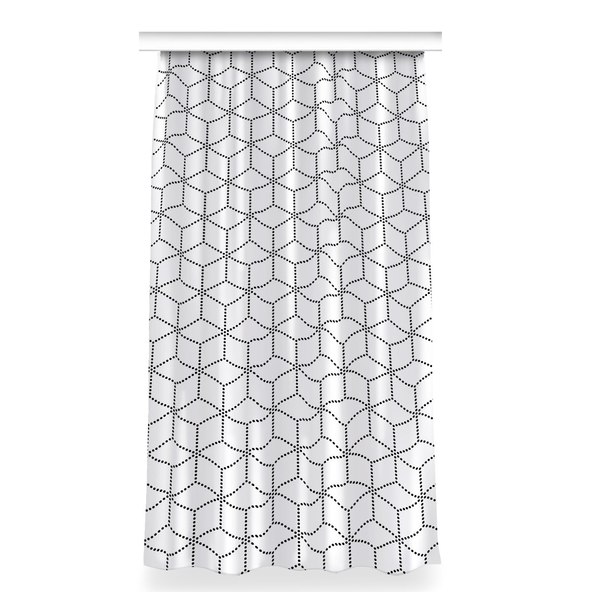 Kolorowa zasłona z nadrukiem 150x280 Szare kostki, Fabricsy