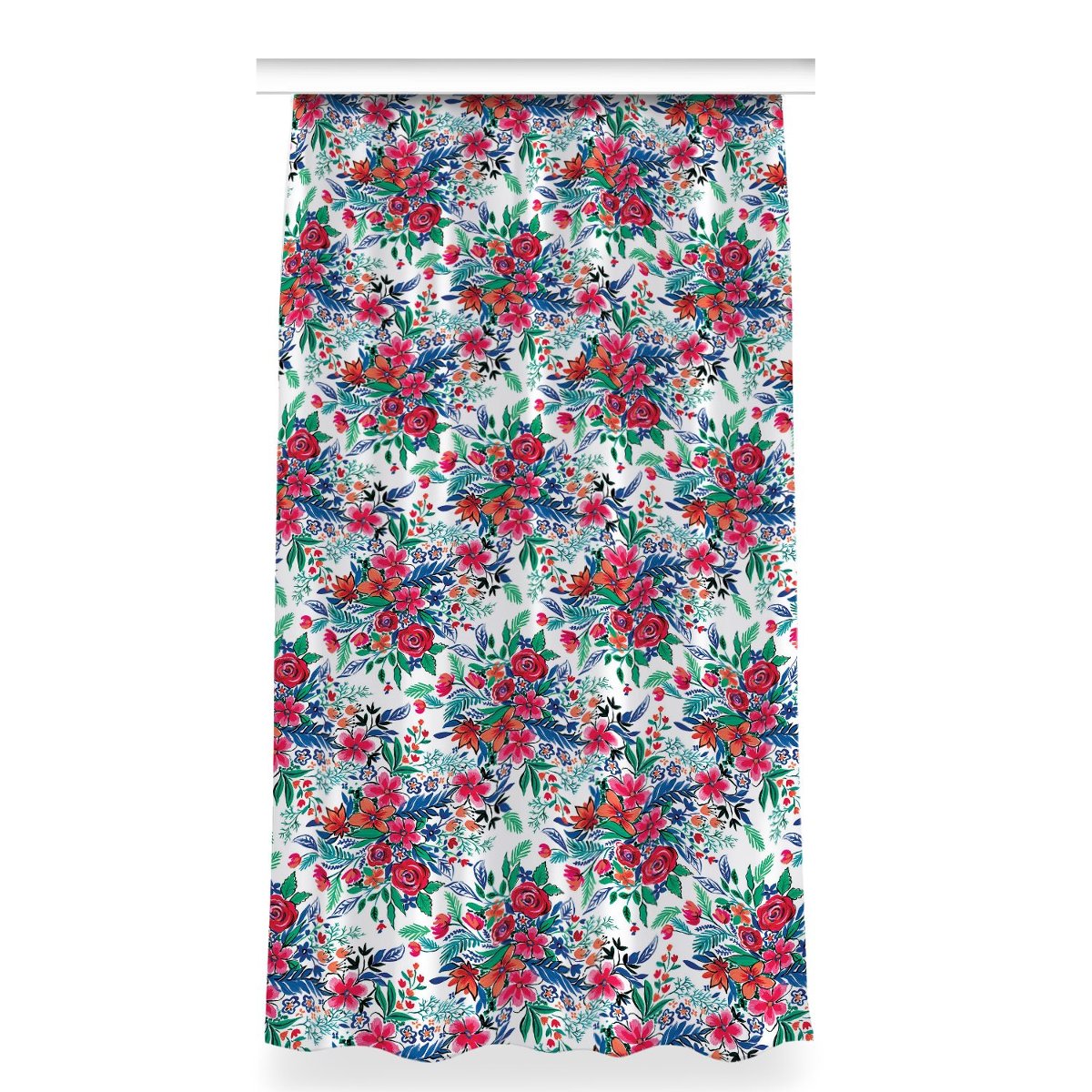 Gotowa zasłona do sypialni 150x280 Kolorowe kwiaty, Fabricsy