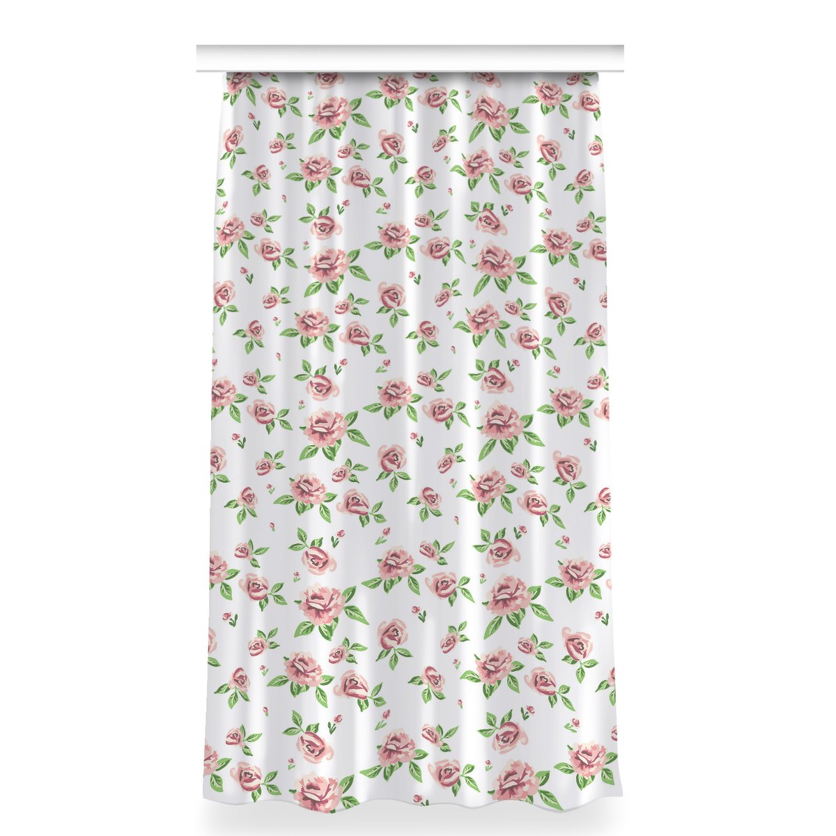 Zasłona z grafiką gotowa 150x280 Pastelowe kwiaty, Fabricsy