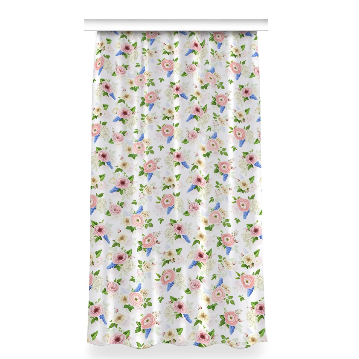 Klasyczna zasłona kolory 150x280 Rysowane kwiaty, Fabricsy