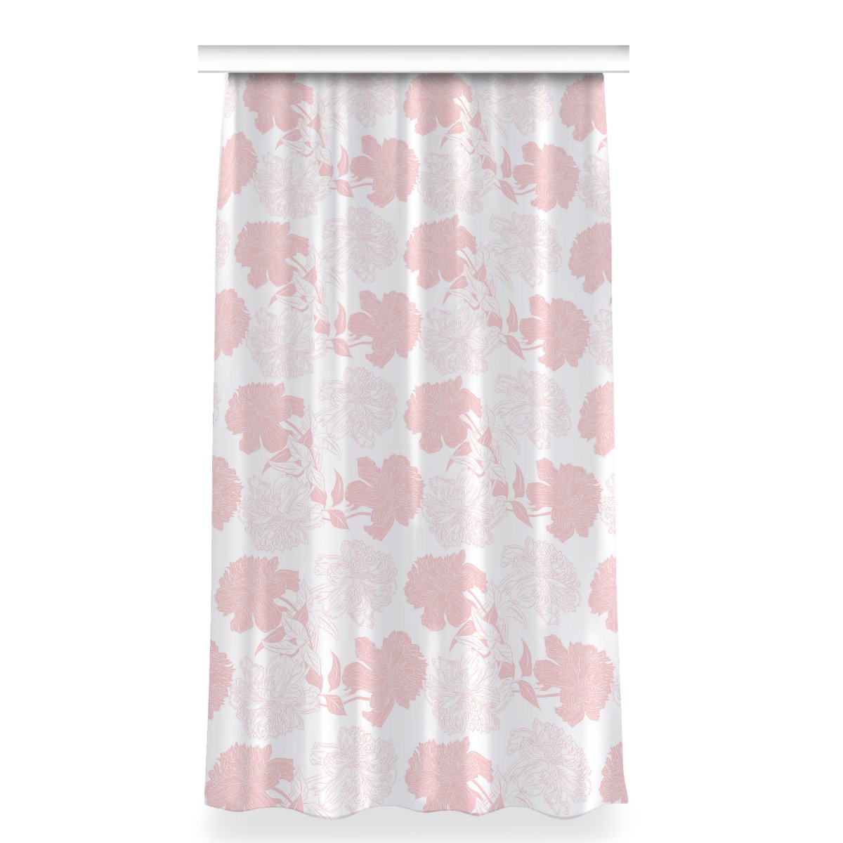Zasłona z nadrukiem gotowa 150x280 Różowe kwiaty, Fabricsy