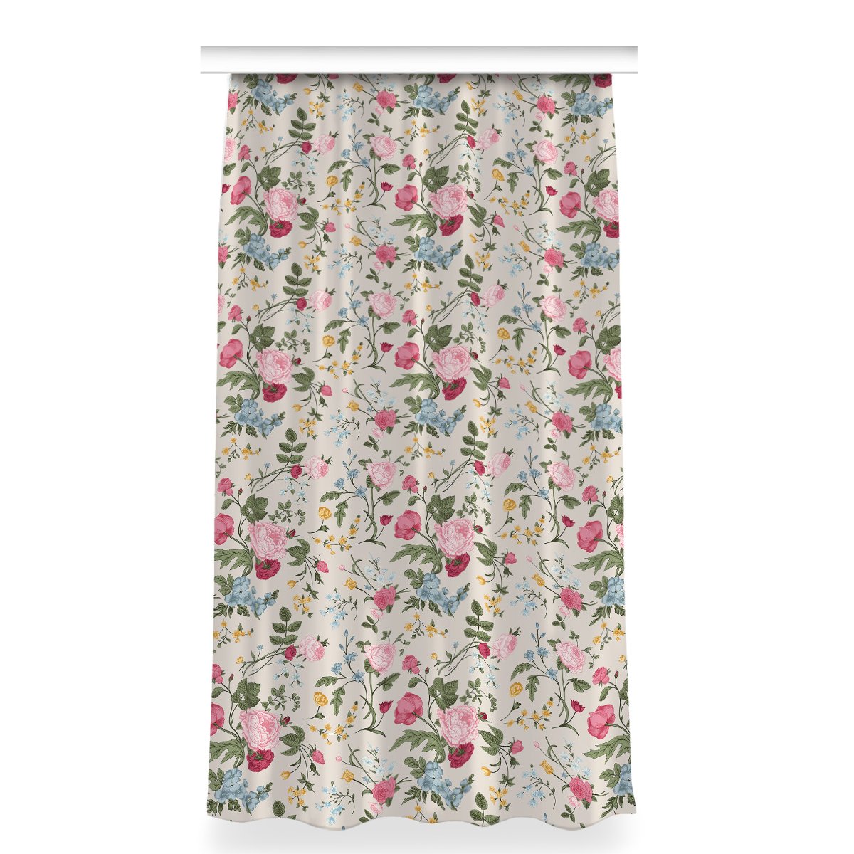 Klasyczna zasłona kolory 150x280 Kolorowe kwiaty, Fabricsy
