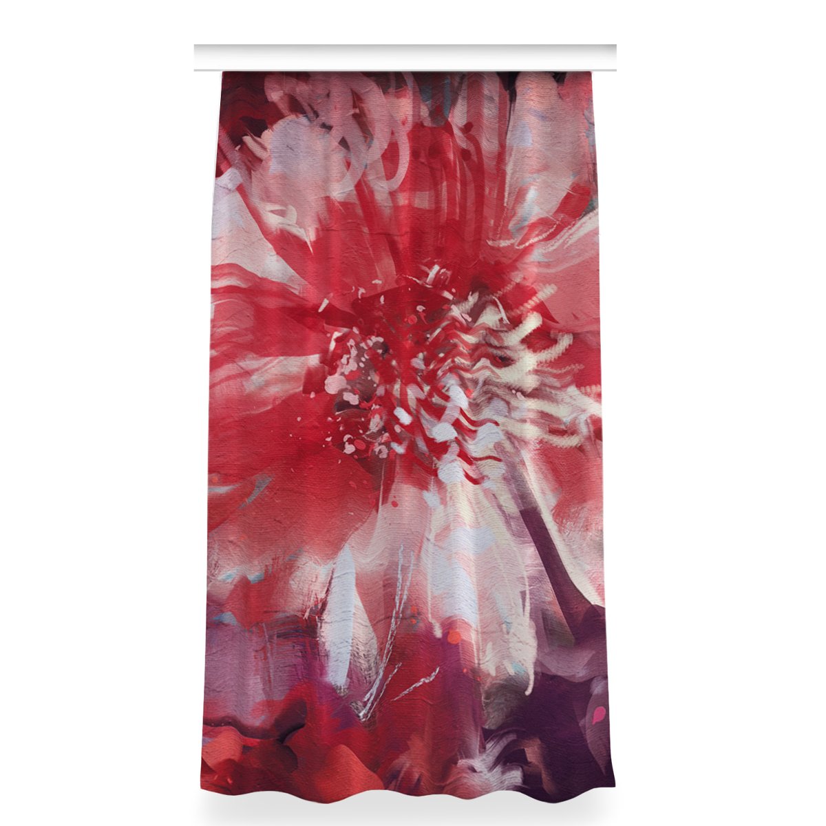 Gotowa zasłona z nadrukiem 150x280 Czerwony kwiat, Fabricsy